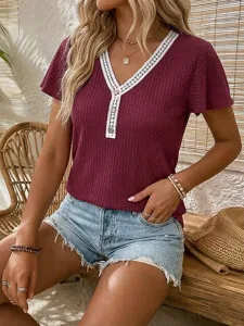 damen-sommeroberteile-waffelstrick-11639835-rote-4