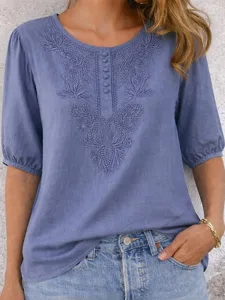 damen-t-shirt-aus-baumwollleinen-b-13702796-blau-8