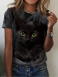 damen-t-shirt-basic-katzen-print-k-9620538-grau-3