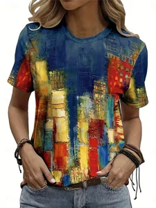 damen-t-shirt-casual-print-kurzarm-18999414-marineblau-1