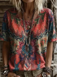 damen-t-shirt-druck-blumen-grafik-10214043-rote-3