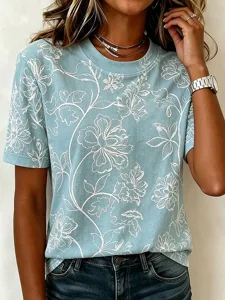 damen-t-shirt-druck-blumen-grafik-12742795-blau-1