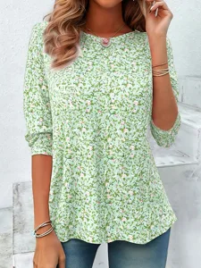 damen-t-shirt-druck-blumen-grafik-13284616-grun-1