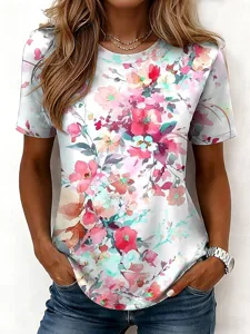damen-t-shirt-druck-blumen-grafik-13422807-rosa-2