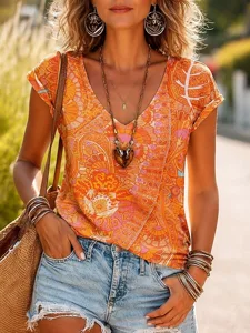 damen-t-shirt-druck-blumen-grafik-13868833-orange-4