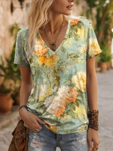 damen-t-shirt-druck-blumen-grafik-14489664-grun-1