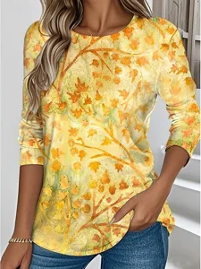 damen-t-shirt-druck-blumen-grafik-14656592-gelb-5