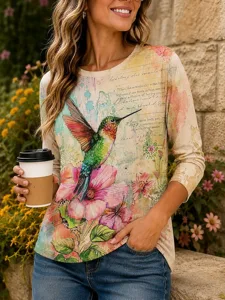 damen-t-shirt-druck-blumen-grafik-15863785-rosa-2