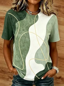 damen-t-shirt-druck-blumen-grafik-16343334-grun-2