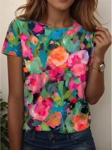 damen-t-shirt-druck-blumen-grafik-16544357-grun-7