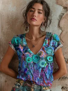 damen-t-shirt-druck-blumen-grafik-17488446-himmelblau-11