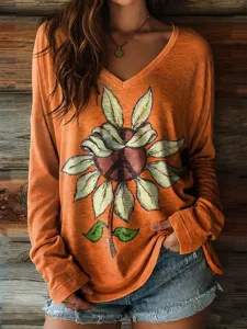 damen-t-shirt-druck-blumen-grafik-17983437-orange-7