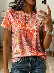 damen-t-shirt-druck-blumen-grafik-18870343-orange-2