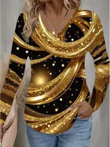 damen-t-shirt-druck-blumen-grafik-18956344-gold-2