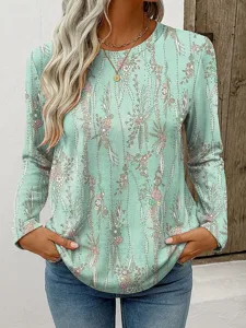 damen-t-shirt-druck-blumen-grafik-19375777-grun-1
