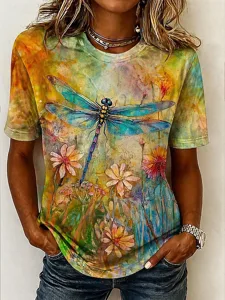 damen-t-shirt-druck-blumen-grafik-19798810-gelb-3