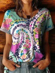 damen-t-shirt-druck-blumen-grafik-19861650-grun-1