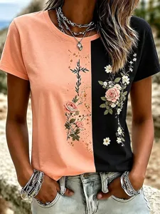 damen-t-shirt-druck-blumen-grafik-19902337-orange-3
