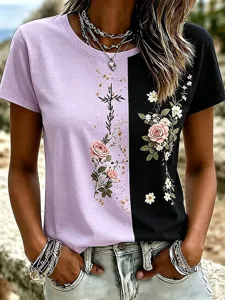 damen-t-shirt-druck-blumen-grafik-19902337-purpur-2
