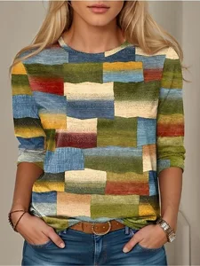 damen-t-shirt-druck-farbblock-geom-11164799-grun-2