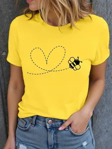 damen-t-shirt-druck-grafik-bienen-17332024-gelb-1