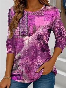 damen-t-shirt-druck-grafik-gestrei-14696008-rosa-3
