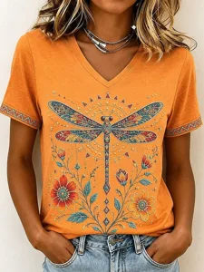 damen-t-shirt-druck-grafik-katze-v-11054814-orange-9
