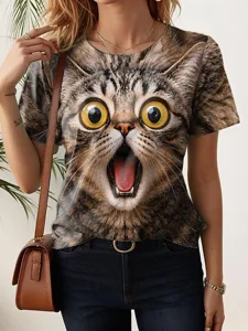 damen-t-shirt-druck-grafik-katze-v-17609081-braun-1