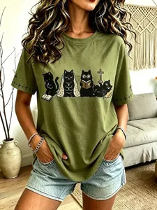 damen-t-shirt-druck-grafik-katze-v-17711494-grun-2