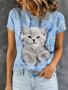 damen-t-shirt-druck-grafik-katze-v-18651757-blau-1