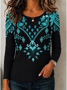 damen-t-shirt-druck-grafik-paisley-12653789-dunkelgrun-4