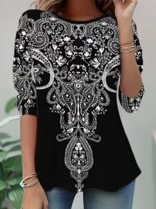 damen-t-shirt-druck-grafik-paisley-13612049-schwarz-2