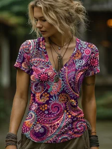 damen-t-shirt-druck-grafik-paisley-15542412-rosenrot-2