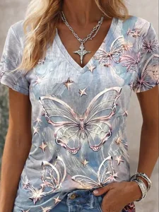 damen-t-shirt-druck-grafik-pflanze-13818300-silber-5