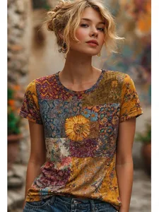 damen-t-shirt-druck-grafik-pflanze-17176622-gelb-1