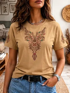 damen-t-shirt-druck-grafik-stammes-11094919-khaki-2