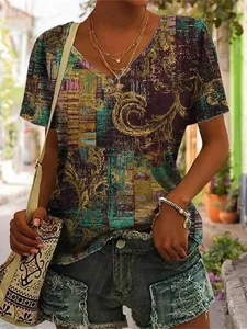 damen-t-shirt-druck-grafik-stammes-17204474-braun-2