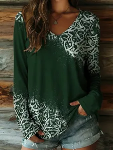 damen-t-shirt-druck-grafik-vintage-12235567-grun-1