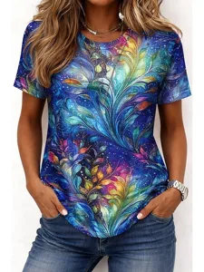 damen-t-shirt-druck-ombre-blumen-g-13782631-blau-13