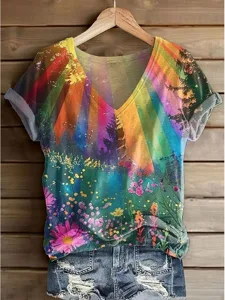 damen-t-shirt-druck-ombre-blumen-g-15291266-regenbogen-1