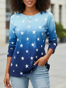 damen-t-shirt-druck-ombre-grafik-s-13381280-blau-1