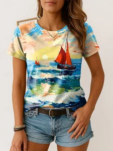 damen-t-shirt-druck-ombre-grafik-v-14370093-gelb-1