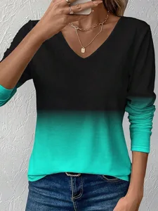 damen-t-shirt-druck-ombre-grafik-v-16867922-grun-2