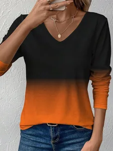 damen-t-shirt-druck-ombre-grafik-v-16867922-orange-5