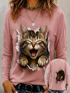 damen-t-shirt-druck-tiermotiv-katz-12669521-rosa-1