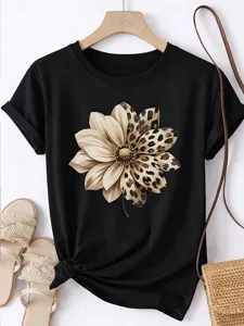 damen-t-shirt-farbblock-druck-blum-18528481-schwarz-4