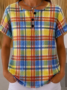 damen-t-shirt-farbblock-druck-graf-15548466-gelb-3