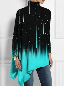 damen-t-shirt-hochkragen-oberteil-leucht-blau-2