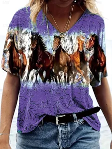damen-t-shirt-lassig-pferdedruck-k-18008079-purpur-5