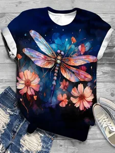 damen-t-shirt-modisch-blumendruck-10904403-blau-3